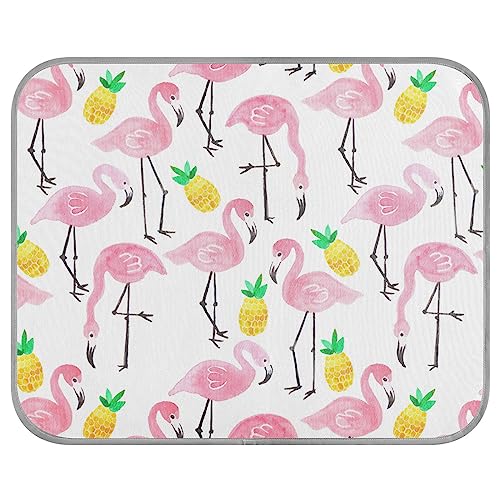 FRODOTGV Pink Flamingo Yellow Ananas Ice Cool Pads für Hunde, Katzen, Zwinger, Sommer Kühlende Isomatte Wiederverwendbare Kühlmatte, Medium von FRODOTGV