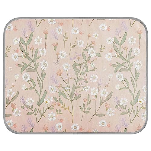 FRODOTGV Rosa Blumenpflanze, kleiner frischer Hintergrund, coole Bettmatten für Hunde/Katzen, Hundekäfig-Pad, wiederverwendbar, Haustierhütten, kühlende Decke, eiskühlende Pads, Größe M von FRODOTGV