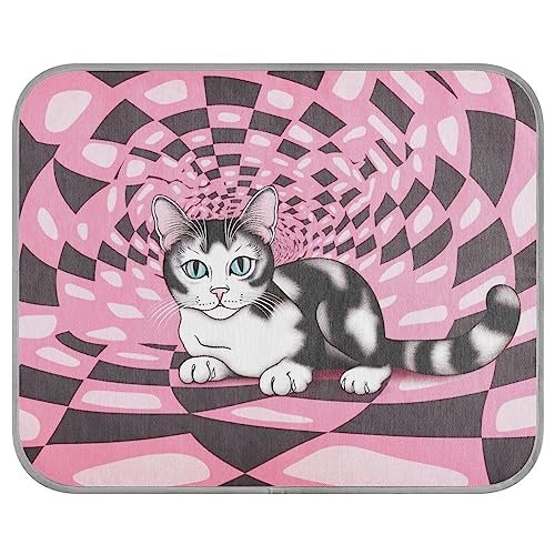 FRODOTGV Schwarz Rosa Quadratisch L Katze Haustier Kühldecke Sommer Atmungsaktive Kühlmatte Katzen Tiere Kühlende Isomatte Ice Cool Pads, Klein von FRODOTGV