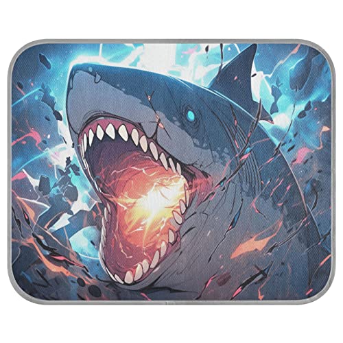 FRODOTGV The Fierce Shark Behind The Blue Broken Wall Pet Cool Blanket for Pets, Dogs, Zwingers, Summer Dog Crate Pad Reusable Cool Bed Mats,Medium von FRODOTGV