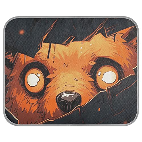 FRODOTGV The Little Bear Behind The Black Broken Wall Cool Bed Mats for Dogs/Cats, Pet Cool Blanket Reusable Kennels Animals Cooling Sleeping Pad Dog Crate Pad, Medium von FRODOTGV