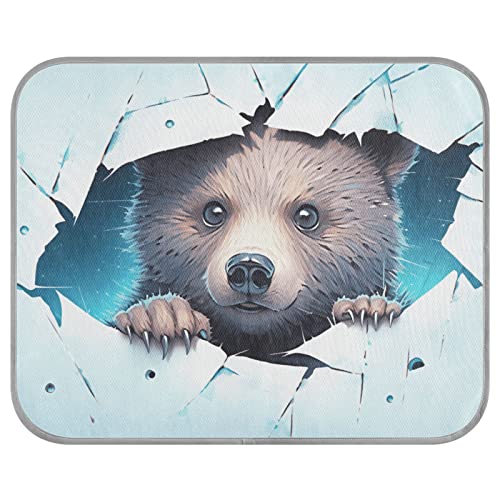 FRODOTGV The Little Bear Behind The Blue Broken Wall Cool Bed Mats Reusable Cooling Sleeping Pad Summer Pet Cool Blanket for Animals Pets Dogs Cats,Medium von FRODOTGV