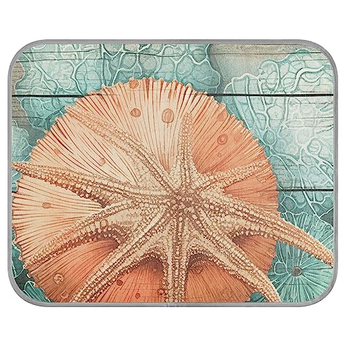 FRODOTGV Vintage Holzstruktur Sea Star Pet Cool Decke für Haustiere, Tiere, Zwinger, Sommer Hundekäfig Pad Wiederverwendbare Eiskühl-Pads, klein von FRODOTGV