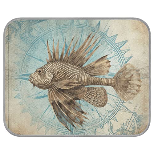 FRODOTGV Vintage Illustration Ugly Fish Ice Cool Pads für Tiere, Hunde, Katzen, Sommer Coole Bettmatten Waschbar Hundekäfig Pad Medium von FRODOTGV