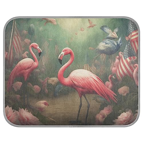 Independence Day Flamingo Märchen Welt Thema Eis Cool Pads Waschbar Kühlende Isomatte Sommer Kühlmatte für Katzen Tiere Zwinger Haustiere, klein von FRODOTGV