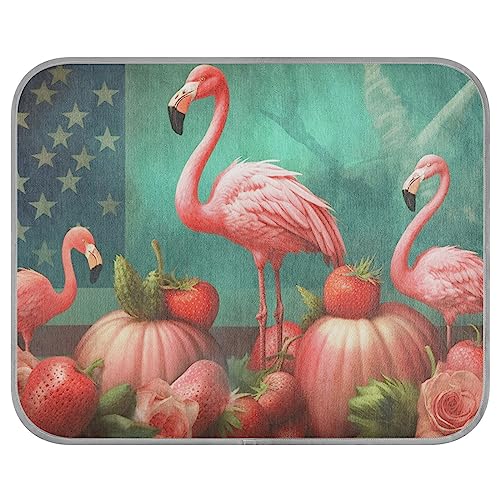 Independence Day Kühlende Isomatte mit Flamingo-Märchenwelt-Thema, Sommer, waschbar, Kühlmatte, Tiere, Katzen, coole Bettmatten, Haustier-coole Decke, Größe M von FRODOTGV