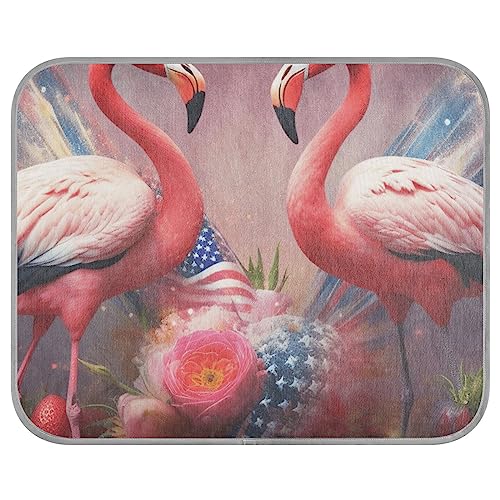 Independence Day Kühlmatte mit Flamingo-Motiv, für den Sommer, waschbar, kühlende Isomatte für Haustiere, Tiere, kühlende Bettmatten, eiskühlende Pads, klein von FRODOTGV