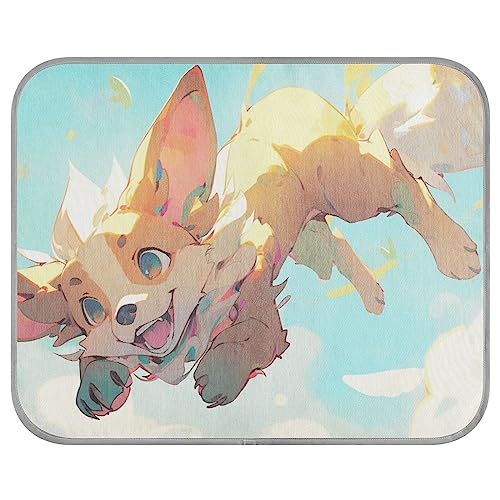 Niedliche Happy Puppy Flying The Blue Sky Ice Cool Pads für Hunde/Katzen, kühlende Isomatte, wiederverwendbar, Katzen, Tiere, Kühlmatte, Kühlmatte, Größe M von FRODOTGV