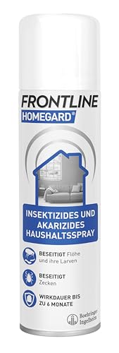 FRONTLINE HOMEGARD Haushaltsspray gegen Insekten & Milben 250 ml - Spray gegen Zecken, Flöhe & Flohlarven - wirkt bis zu 6 Monate von FRONTLINE