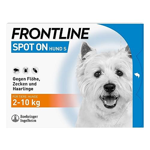 FRONTLINE Spot ON Hund S gegen Zecken, Flöhe & Haarlinge (kleine Hunde 2 bis 10 kg) - 6X Pipetten für bis zu 6 Monate Schutz - wasserfest von FRONTLINE