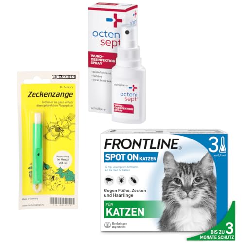 FRONTLINE Spot ON Katze gegen Zecken, Flöhe & Haarlinge (für Jede Größe & Gewicht) - 3X Pipetten für bis zu 3 Monate Schutz - wasserfest von FRONTLINE