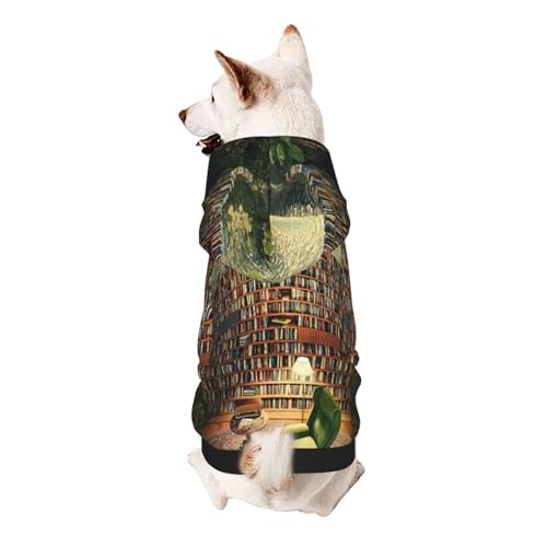 Froon Bibliotheks-Bücherregal-Bekleidung für kleine Haustiere, Kapuzen-Sweatshirt, bezaubernde und warme Haustierkleidung, für Ihr Haustier von FROON
