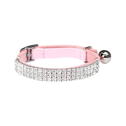 Bling Strass Haustierhalsband, verstellbar, Katzenhalsband, niedliches Kätzchen-Halsband, kleine Hunde, Kristall-Halsband, weiches Welpenhalsband, dekoratives Katzenhalsband mit Glöckchen für Mädchen, von FSSTUD