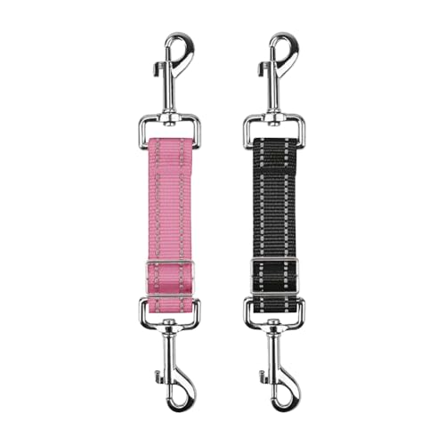 FSSTUD Verstellbare Hundehalsband-Klemmen, doppelseitig, für kleine Welpen, Halsbandverbinder, Nylon, Sicherheitsclips, einziehbar, für Spaziergänge, Training, 2 Stück von FSSTUD