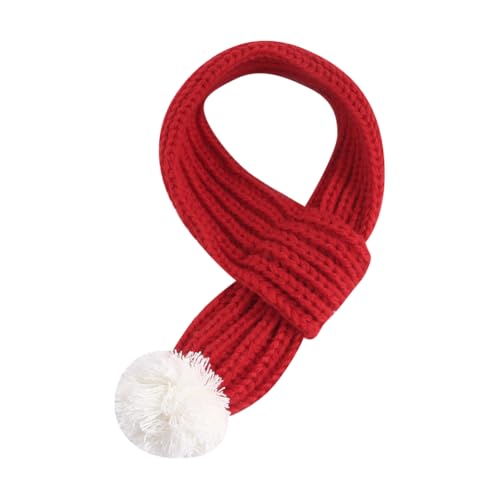 Haustier Strickschal Hund Winter Warmer Schal Hund Halswärmer Schal Kaltes Wetter Hund Schal Weihnachten Katze Schal Verstellbar Hund Schal Urlaub Haustier Schal mit Pom Pom L von FSSTUD