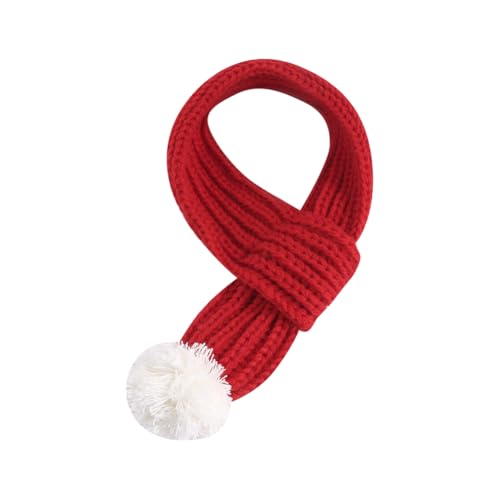 Haustier Strickschal Hund Winter Warmer Schal Hund Halswärmer Schal Kaltes Wetter Hund Schal Weihnachten Katze Schal Verstellbar Hund Schal Urlaub Haustier Schal mit Pom Pom M von FSSTUD