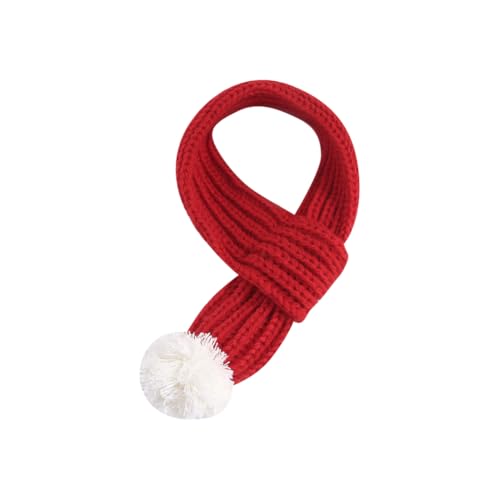 Haustier Strickschal Hund Winter Warmer Schal Hund Halswärmer Schal Kaltes Wetter Hund Schal Weihnachten Katze Schal Verstellbar Hund Schal Urlaub Haustier Schal mit Pom Pom S von FSSTUD