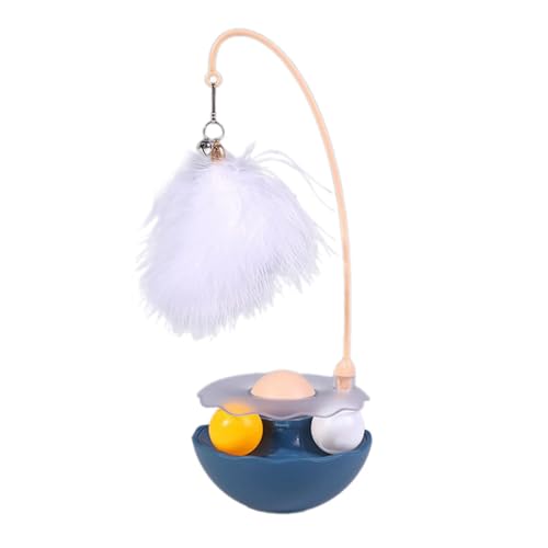 FTHKKYBHP Tumblers Zauberstab Katzenspielzeug Lustiges Necken Abnehmbares Lustiges Übungsspielzeug für Katzen mit Wackel-Abnehmbarem Zauberstab (Blue) von FTHKKYBHP