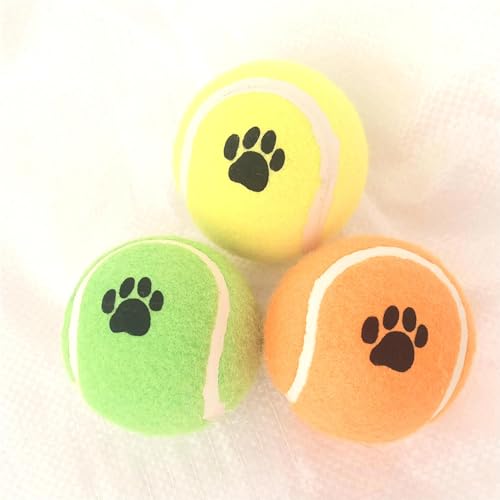 FTJGDHVB Pet Supplies A Klasse Tennisball Naturkautschuk Material Sound Spielzeug Hund Hund zahnende Ball (3 Stück) (02) von FTJGDHVB