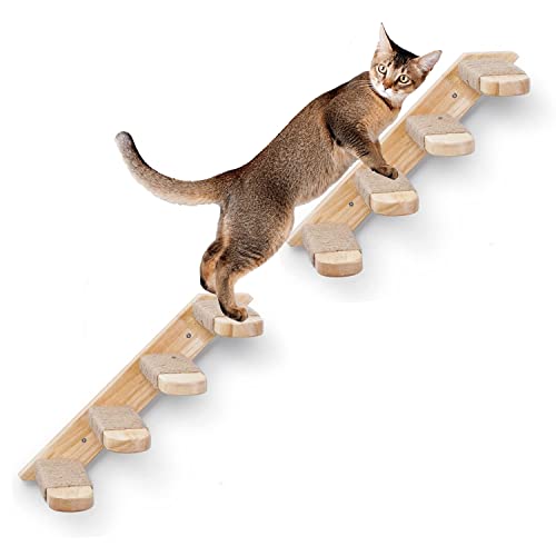 WGYAML Katzenmöbel, Wandmontage, 4 Stufen, Holz, Treppen, für kleine Kätzchen, Katzen, Klettern, Spielen, mit Juteseil, rutschfestes Design, 2 Stück von FTKINGDER