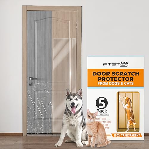 FTSTC 5er-Pack Türschutz vor Hundekratzen – 12,7 x 119,4 x 21,1 cm, Katzenkratz-Türrahmenschutz, Anti-Hunde-Kratzer, robuster Schutz für Fensterbank, Türschutz, transparent von FTSTC