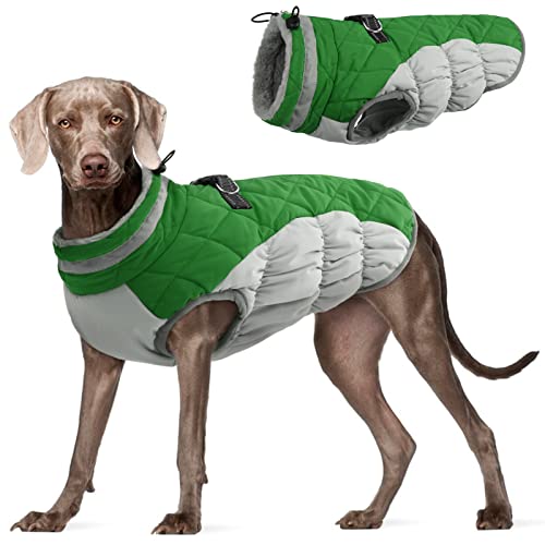 FUAMEY Gepolsterte Weste Hundejacke - Reflektierender Hund Wintermantel Winddicht Warme Winter Hundejacke Bequeme Hundebekleidung für kaltes Wetter - Warmer Reißverschluss Hund Schneefeste Weste für kleine, mittelgroße und große Hunde von FUAMEY