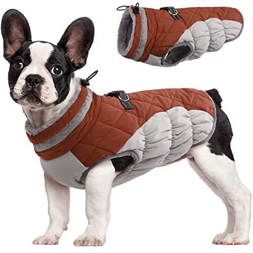 FUAMEY Gepolsterte Weste Hundejacke - Reflektierender Hund Wintermantel Winddicht Warme Winter Hundejacke Bequeme Hundebekleidung für kaltes Wetter - Warmer Reißverschluss Hund Schneefeste Weste für kleine, mittelgroße und große Hunde von FUAMEY