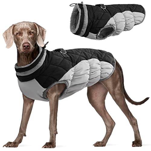 FUAMEY Gepolsterte Weste Hundejacke - Reflektierender Hund Wintermantel Winddicht Warme Winter Hundejacke Bequeme Hundebekleidung für kaltes Wetter - Warmer Reißverschluss Hund Schneefeste Weste für kleine, mittelgroße und große Hunde FUAMEY Gepolsterte Weste Hundejacke - Reflektierender Hund Wintermantel Winddicht Warme Winter Hundejacke Bequeme Hundebekleidung für kaltes Wetter - Warmer Reißverschluss Hund Schneefeste Weste für kleine, mittelgroße und große Hunde von FUAMEY