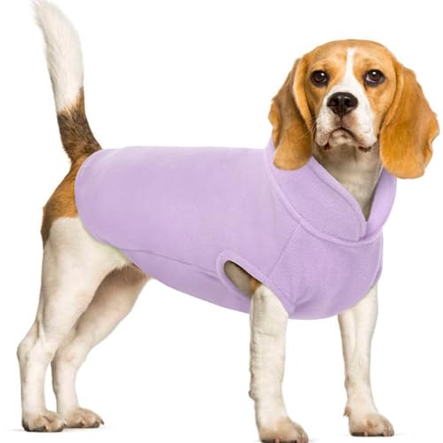 FUAMEY Hunde-Fleece-Weste, warmes Sweatshirt, Welpen, dehnbarer Pullover, Hunde-Rollkragenmantel, Hunde-Winterjacke mit Loch für die Leine, Dackel, Yorkie-Kleidung für kleine, mittelgroße und große von FUAMEY