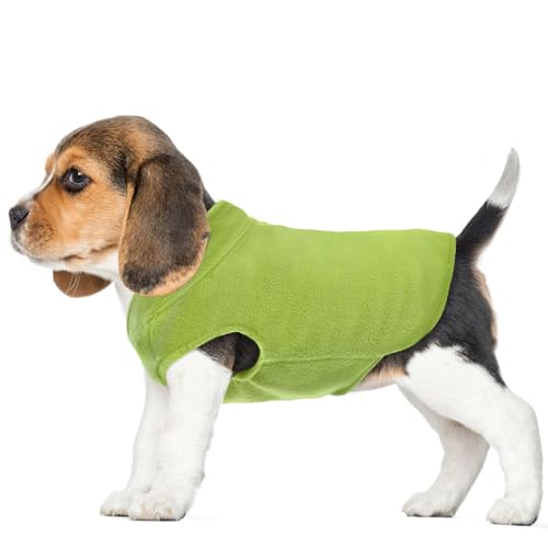 FUAMEY Hunde-Fleeceweste, warmes Sweatshirt für Welpen, dehnbarer Pullover, Rollkragenmantel, Winterjacke mit Loch für die Leine, Dackelpullover, Yorkie-Kleidung für kleine, mittelgroße und große von FUAMEY