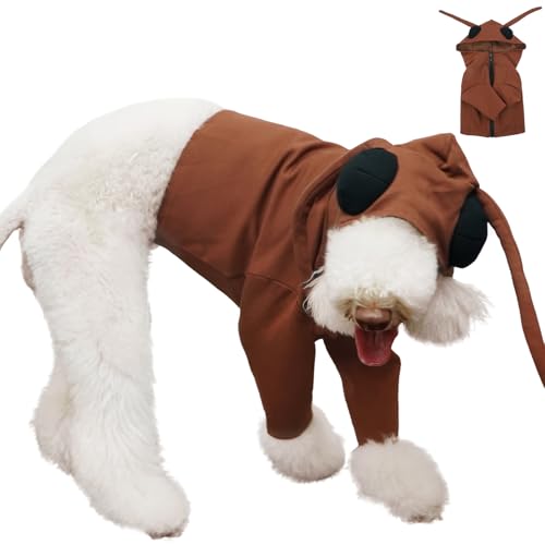 FUAMEY Hunde-Halloween-Kostüme, lustige Hunde-Kapuzenpullover, einzigartige Kakerlaken-Hundekostüme, Haustierpullover, Hundekleidung mit Hut, weiche Welpenkostüme für kleine, mittelgroße und große von FUAMEY