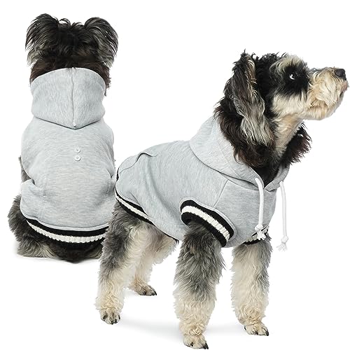 FUAMEY Hunde-Kapuzenpullover, Winter-Fleece-Pullover, Haustierpullover, Hundekleidung mit Tasche, weich, warm, Weihnachtsanzug, Welpenweste mit Loch für die Leine für kleine, mittelgroße und große von FUAMEY