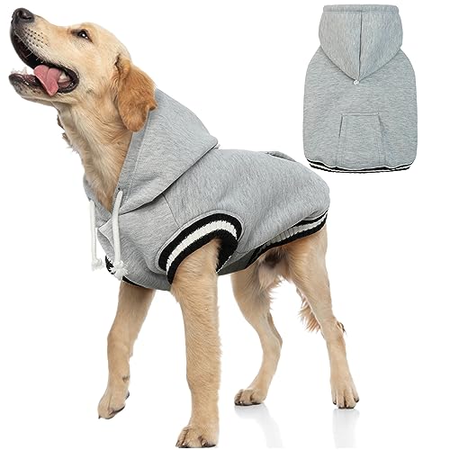 FUAMEY Hunde-Kapuzenpullover, Winter-Fleece-Pullover, Haustierpullover, Hundekleidung mit Tasche, weich, warm, Weihnachtsanzug, Welpenweste mit Loch für die Leine für kleine, mittelgroße und große von FUAMEY