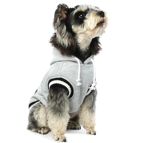 FUAMEY Hunde-Kapuzenpullover, Winter-Fleecepullover, Haustierpullover, Hundekleidung mit Tasche, weich, warm, Weihnachtsanzug, Welpenweste mit Loch für die Leine für kleine, mittelgroße und große von FUAMEY