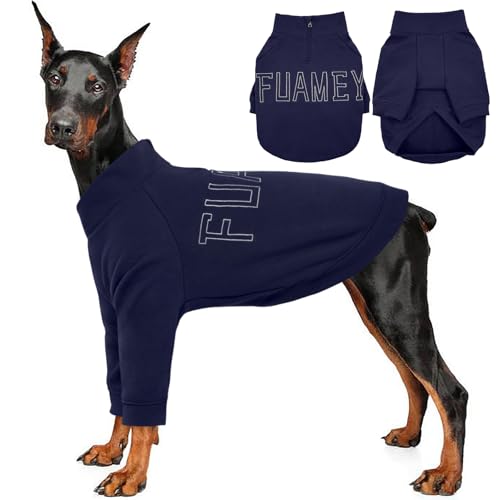 FUAMEY Hunde-Sweatshirt für extra große Hunde, Hundepullover für Jungen und Mädchen, leichte Hundeweste, weiche Hundekleidung für Labrador, Golden Retriever, Herbst- und Winter-Hundeanzug, Blau, Größe von FUAMEY