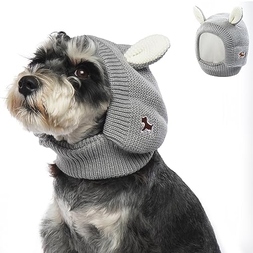 FUAMEY Hunde-Wintermütze, Hunde-Strickmütze, warm, winddicht, niedliches Zubehör, Hals, Ohren, gemütlich, Haustierkostüm, lustige Kopfbedeckung, Weihnachten für kleine, mittelgroße und große Hunde von FUAMEY