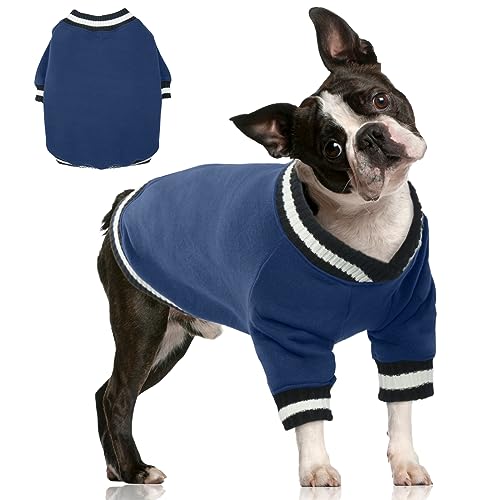 FUAMEY Hundepullover, Sweatshirt, Winterpullover, warme Hundekleidung, Hundeweste, dicker Welpenpullover, weicher Haustier-Fleecepullover, niedliches Outfit für kleine und mittelgroße Hunde, Blau, von FUAMEY