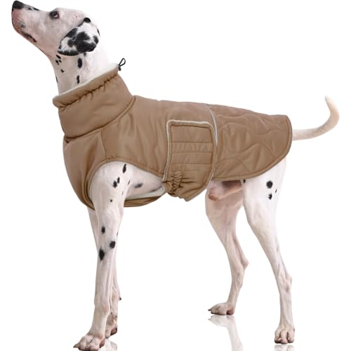 FUAMEY Winter-Hundejacke für extra große Hunde, kaltes Wetter, warme Hundejacke, wasserabweisendes Hunde-Outfit, dicker Hunde-Schneeanzug für Labrador, Golden Retriever, Haustier-Winterkleidung, von FUAMEY