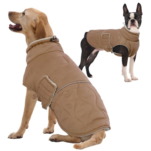 FUAMEY Winter-Hundejacke für extra große Hunde, kaltes Wetter, warme Hundejacke, wasserabweisendes Hunde-Outfit, dicker Hunde-Schneeanzug für Labrador, Golden Retriever, Haustier-Winterkleidung, von FUAMEY