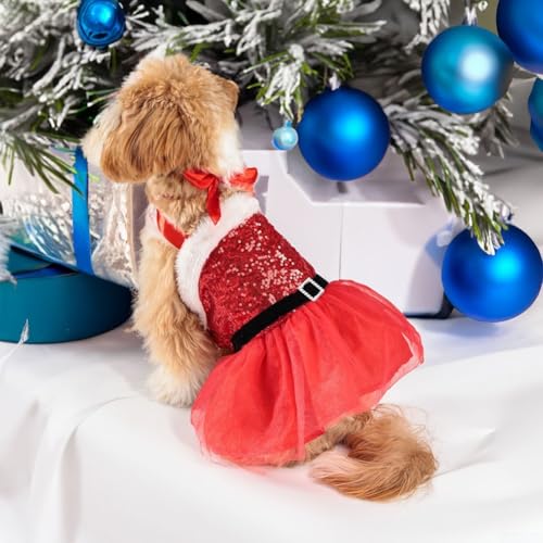 Paw some Weihnachtskleid, gemütliches Kleid für Hunde und Katzen, entworfen, um die festliche Jahreszeit stilvoll zu feiern, Größe S von FUBESK