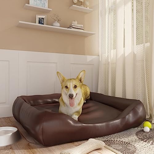 FUDUGEHMIOFWFJJ ,Dog Bed,hundehöhle für große Hunde,Hundebett Braun 80x68x23 cm KunstlederAdatto a Tutti i Tipi di cani o Gatti di Piccola e Grande Taglia von FUDUGEHMIOFWFJJ