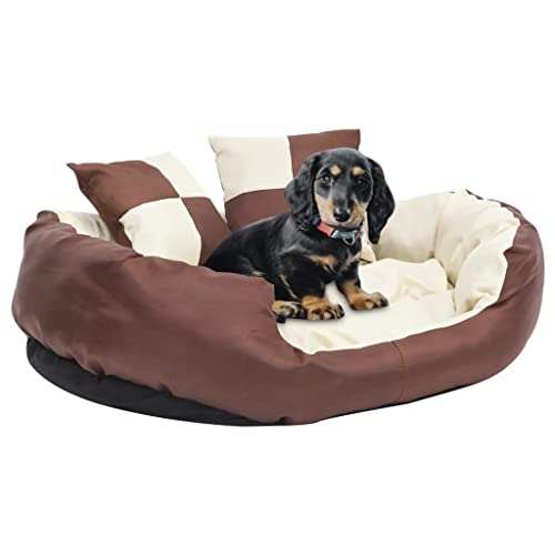 FUDUGEHMIOFWFJJ ,Dog Bed,hundehöhle für große Hunde,Hundekissen Wendbar und Waschbar Braun und Creme 85x70x20 cmAdatto a Tutti i Tipi di cani o Gatti di Piccola e Grande Taglia von FUDUGEHMIOFWFJJ