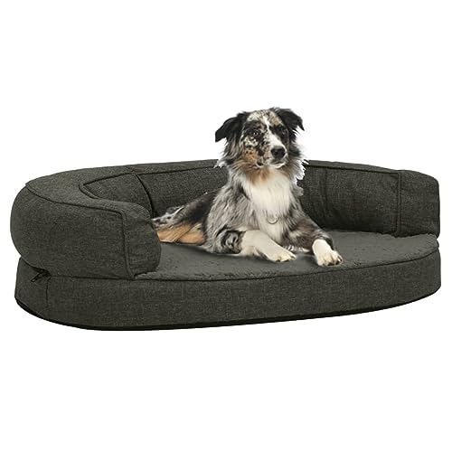 FUDUGEHMIOFWFJJ hundebett mittelgroße Hunde,hundebett abwaschbar,Hundematratze Ergonomisch 75x53cm Leinenoptik Fleece DunkelgrauAdatto a Tutti i Tipi di cani o Gatti di Piccola e Grande Taglia von FUDUGEHMIOFWFJJ