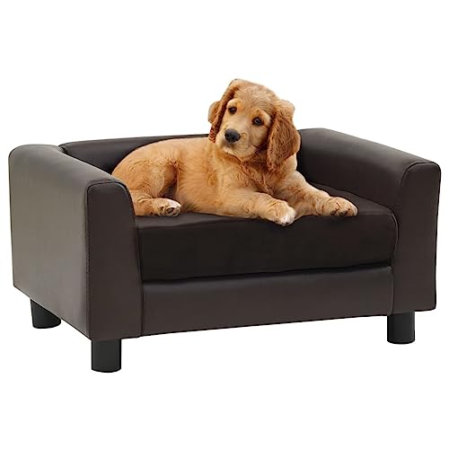 FUDUGEHMIOFWFJJ hundebett mittelgroße Hunde,hundebett abwaschbar,Hundesofa Braun 60x43x30 cm Plüsch und KunstlederAdatto a Tutti i Tipi di cani o Gatti di Piccola e Grande Taglia von FUDUGEHMIOFWFJJ