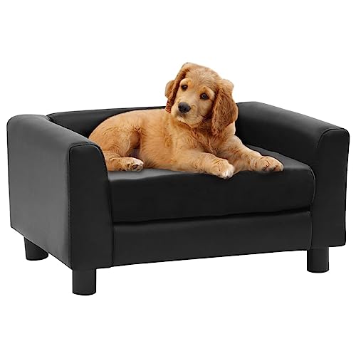 FUDUGEHMIOFWFJJ hundebett orthopädisch,hundeliege,hundebetten für große Hunde,Hundesofa Schwarz 60x43x30 cm Plüsch und KunstlederAdatto a Tutti i Tipi di cani o Gatti di Piccola e Grande Taglia von FUDUGEHMIOFWFJJ