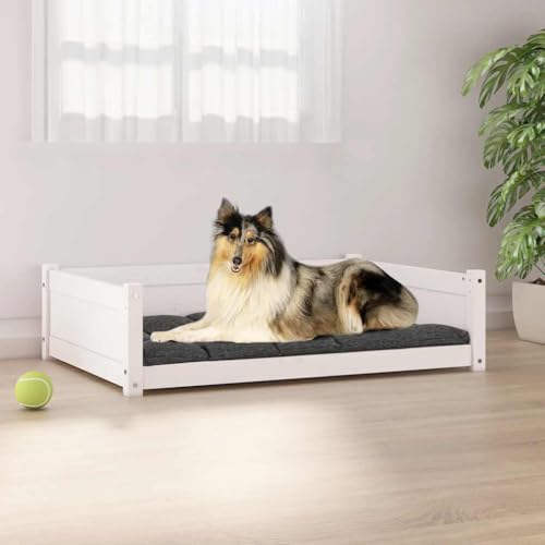 FUDUGEHMIOFWFJJ hundebetten,hundekissen Grosse Hunde,Hundebett Weiß 95,5x65,5x28 cm Massivholz KieferAdatto a Tutti i Tipi di cani o Gatti di Piccola e Grande Taglia von FUDUGEHMIOFWFJJ