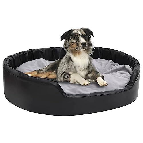 FUDUGEHMIOFWFJJ hundekorb,hundesofa, hundebett,Hundebett Schwarz-Grau 99x89x21 cm Plüsch und KunstlederAdatto a Tutti i Tipi di cani o Gatti di Piccola e Grande Taglia von FUDUGEHMIOFWFJJ