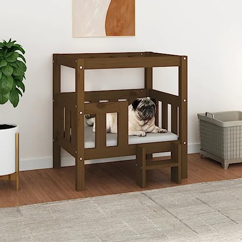 FUDUGEHMIOFWFJJ orthopädisches hundebett,hundekörbchen,Hundebett Honigbraun 65,5x43x70 cm Massivholz KieferAdatto a Tutti i Tipi di cani o Gatti di Piccola e Grande Taglia von FUDUGEHMIOFWFJJ