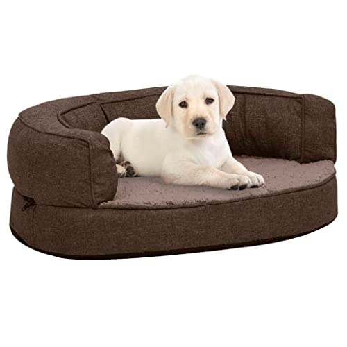 hundebett orthopädisch,hundeliege,hundebetten für große hunde,Hundematratze Ergonomisch 60x42cm Leinenoptik Fleece BraunAdatto a tutti i tipi di cani o gatti di piccola e grande taglia von FUDUGEHMIOFWFJJ