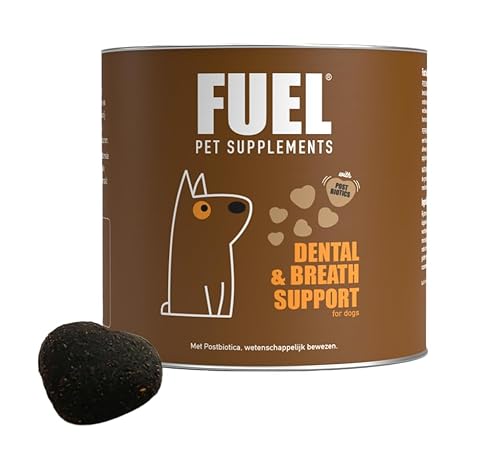 Fuel Zahnplegesnacks für Hunde 90 Stücks, 300gr Natürliche Leckerli gegen Mundgeruch, Zahnstein, Zahnplaque, Probiotika mit Pfefferminze von FUEL PET SUPPLEMENTS